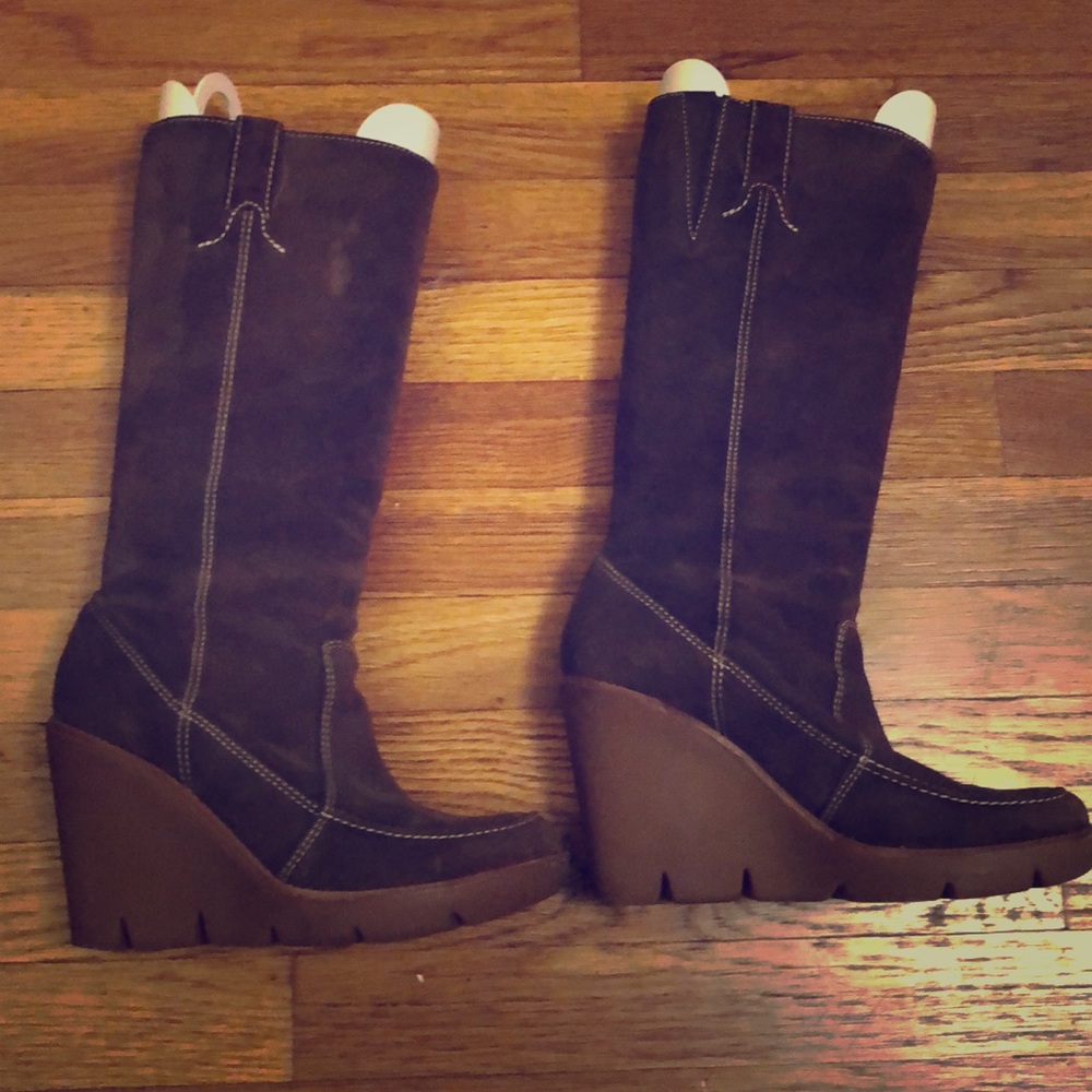 Michael KORS Brown Suede wedge boots